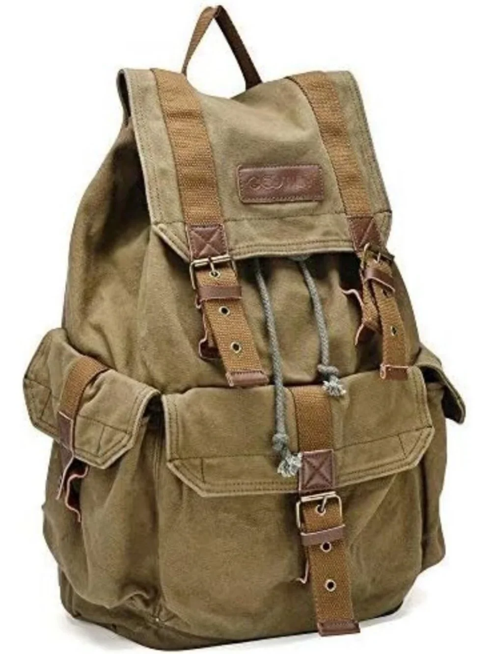 Large High-Density Canvas Backpack Rucksack in Field Tan - Durable & Stylish